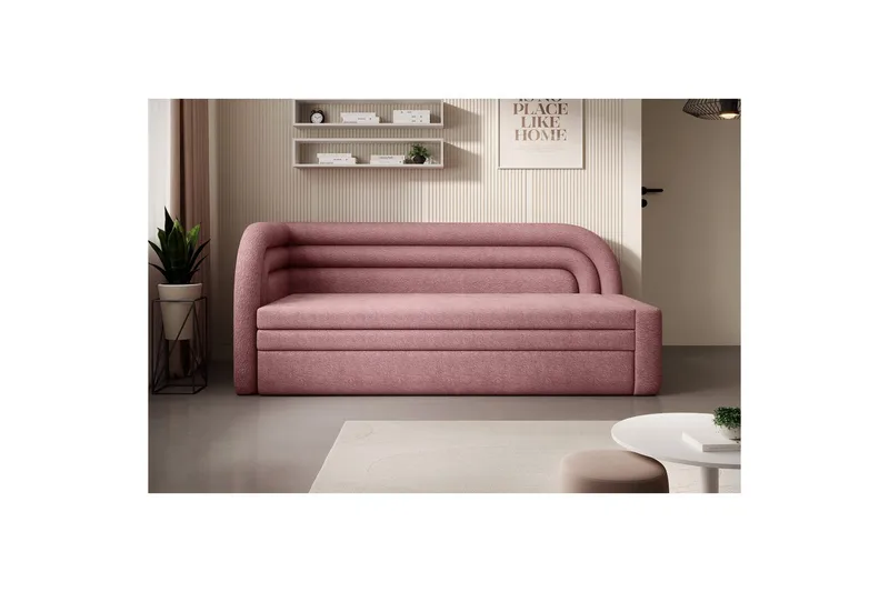 Sofa Eltap Fabillo 223x86x80 cm - Touch 24, Pink, Venstre - Møbler - Sofaer - Sovesofaer - 4 personers sovesofa