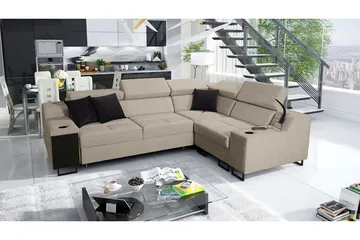 4-Pers. Sovesofa Højre - Beige - Møbler - Sofaer - Sovesofaer