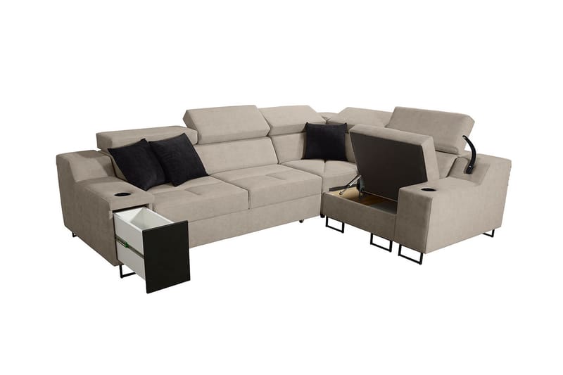 4-Pers. Sovesofa Venstre - Beige - Møbler - Sofaer - Sovesofaer