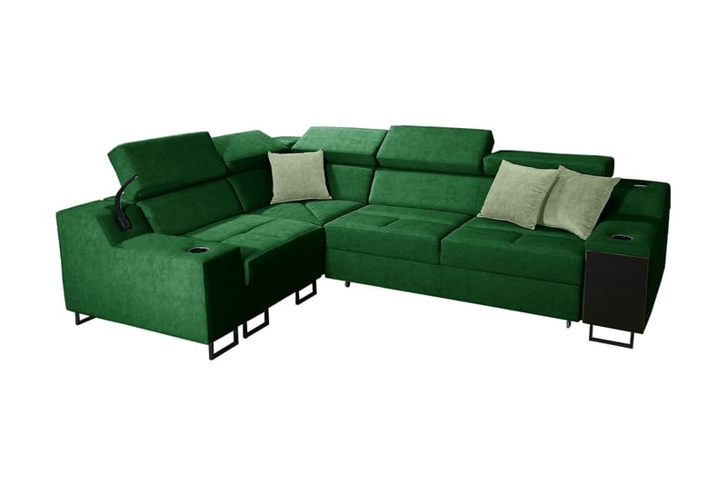 4-Pers. Sovesofa Venstre - Grøn - Møbler - Sofaer - Sovesofaer