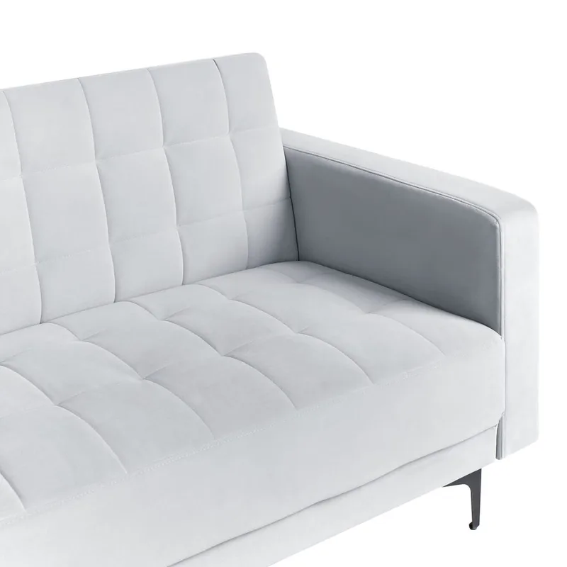 4-personers sovesofa Aberdeen - Lysegrå, sort/Højrevendt/Fløjl - Møbler - Sofaer - Sofa med chaiselong - 4 personers sofa med chaiselong