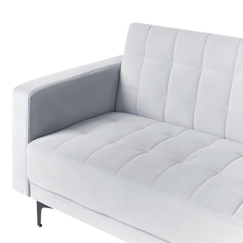 4-personers sovesofa Aberdeen - Lysegrå, sort/Venstrevendt/Fløjl - Møbler - Sofaer - Sofa med chaiselong - 4 personers sofa med chaiselong