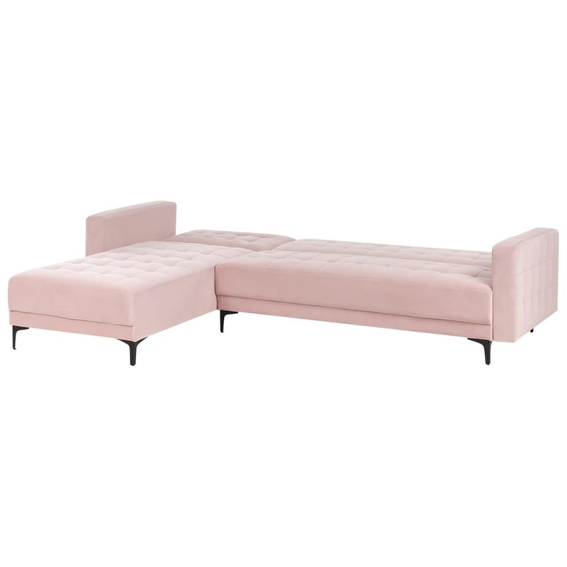 4-personers sovesofa Aberdeen - Pastelpink, Sort/Højrevendt/Fløjl - Møbler - Sofaer - Sofagrupper