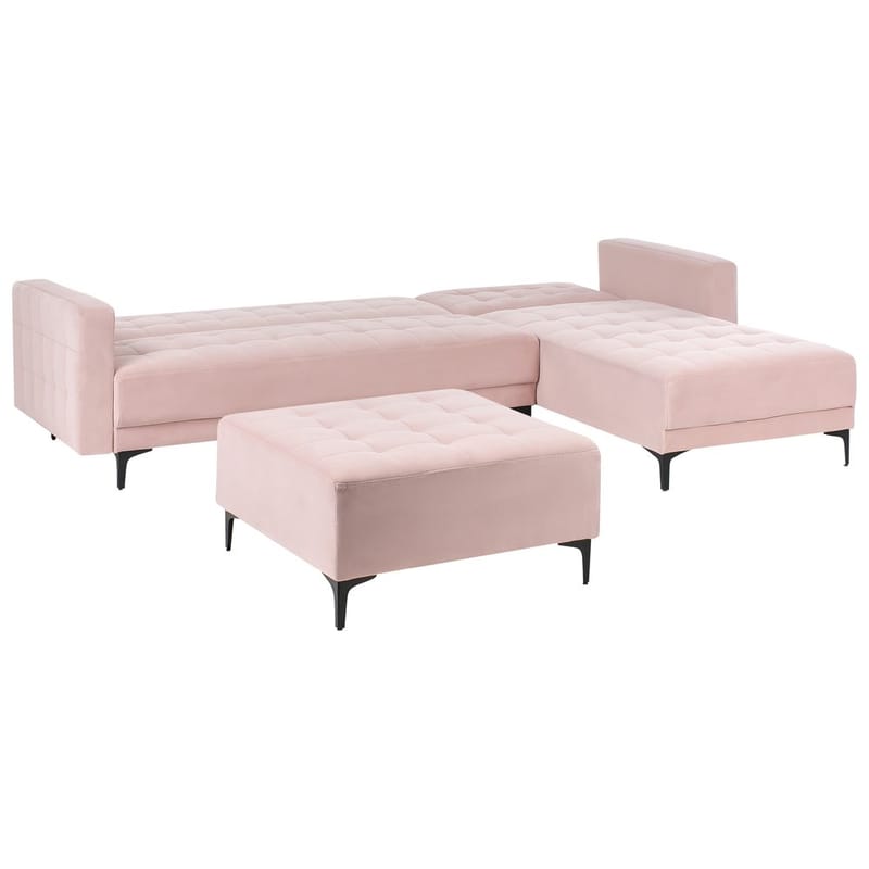 4-personers sovesofa Aberdeen - Pastelpink, Sort/Venstrevent/Fløjl - Møbler - Sofaer - Sofagrupper