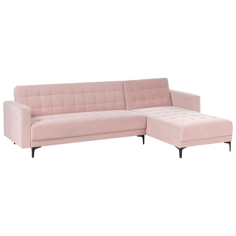 4-personers sovesofa Aberdeen - Pastelpink, Sort/Venstrevent/Fløjl - Møbler - Sofaer - Sofagrupper