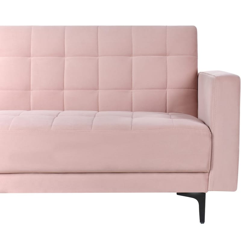 4-personers hjørnesofa Aberdeen - Pastelpink, Sort/Venstrevent/Fløjl - Møbler - Sofaer - Sovesofaer