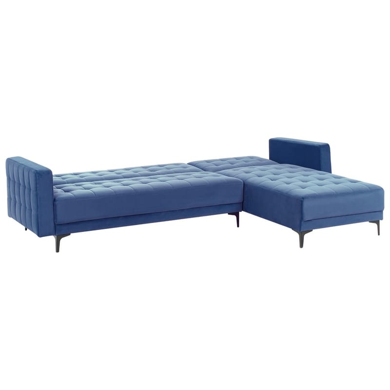 4-personers hjørnesofa Aberdeen - Blå, Sort/Vendbar/Fløjl - Møbler - Sofaer - Sovesofaer