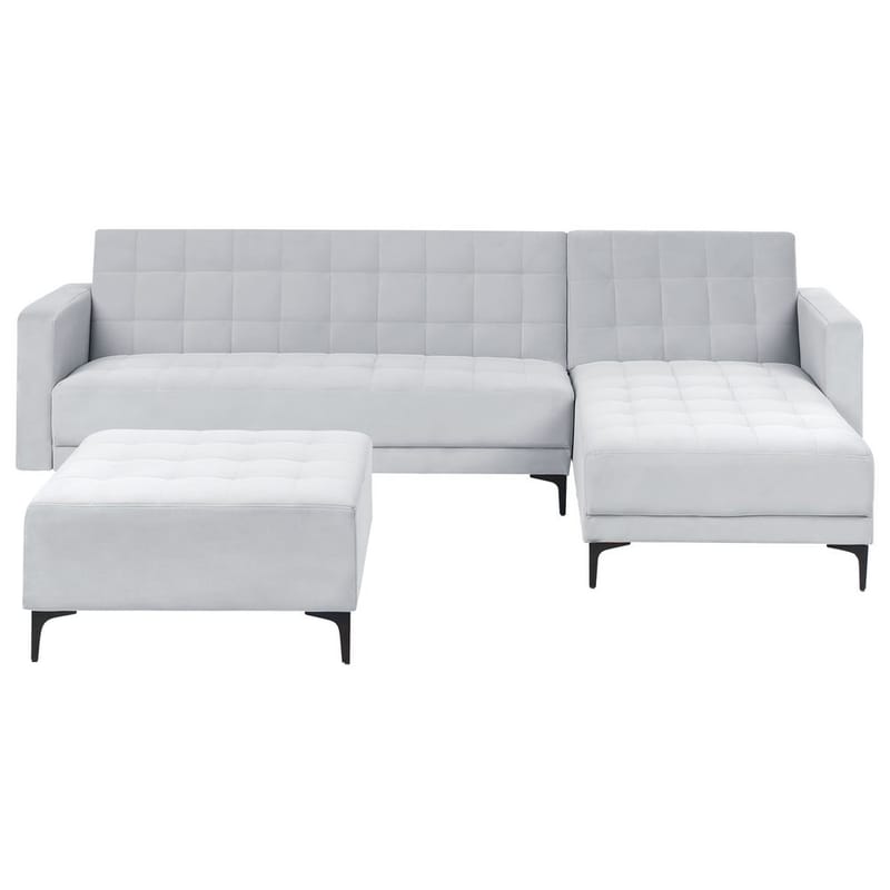 4-personers modulsofa Aberdeen - Lysegrå, sort/Venstrevendt/Fløjl - Møbler - Sofaer - Modulsofaer - Komplet modulsofa