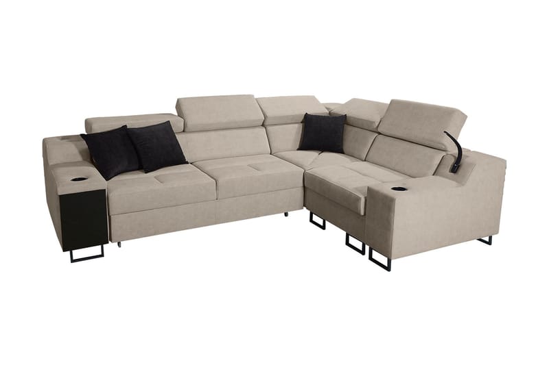 4-Pers. Sovesofa Højre - Beige - Møbler - Sofaer - Sovesofaer