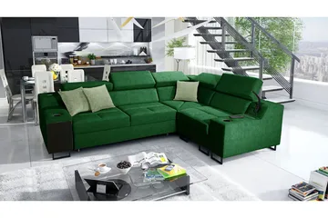 4-Pers. Sovesofa Højre - Grøn - Møbler - Sofaer - Sovesofaer