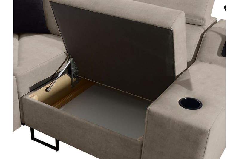 4-Pers. Sovesofa Venstre - Sort - Møbler - Sofaer - Sovesofaer