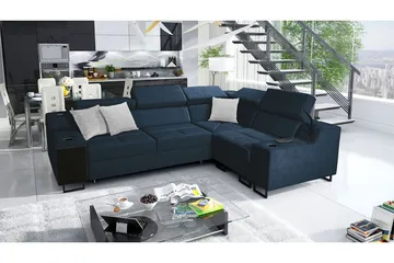 4-Pers. Sovesofa Højre - Blå - Møbler - Sofaer - Sovesofaer