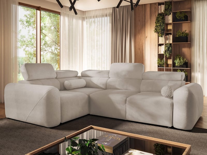 4-personers hjørnesovesofa VOLARE Velo 623 Venstrevendt - beige - Møbler - Sofaer - Sovesofaer