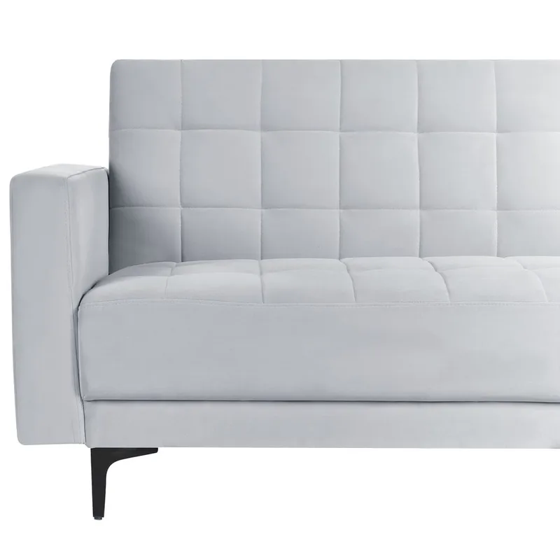 4-personers sovesofa Aberdeen - Lysegrå, sort/Venstrevendt/Fløjl - Møbler - Sofaer - Sofa med chaiselong - 4 personers sofa med chaiselong