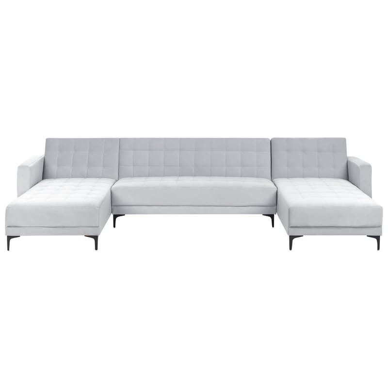 5-personers modulsofa Aberdeen, Lysegrå, sort/Fløjl