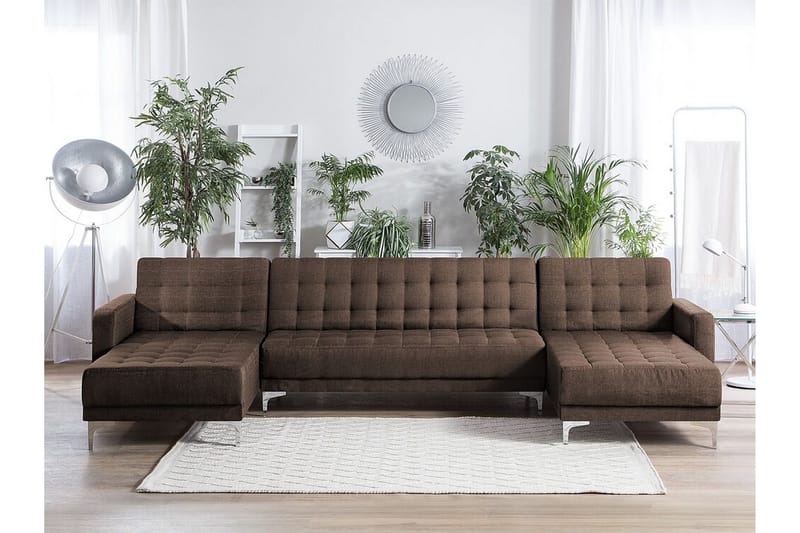 5-personers sofa med sovefunktion brun Chaiselongsofa - Brun - Møbler - Sofaer - Sovesofaer