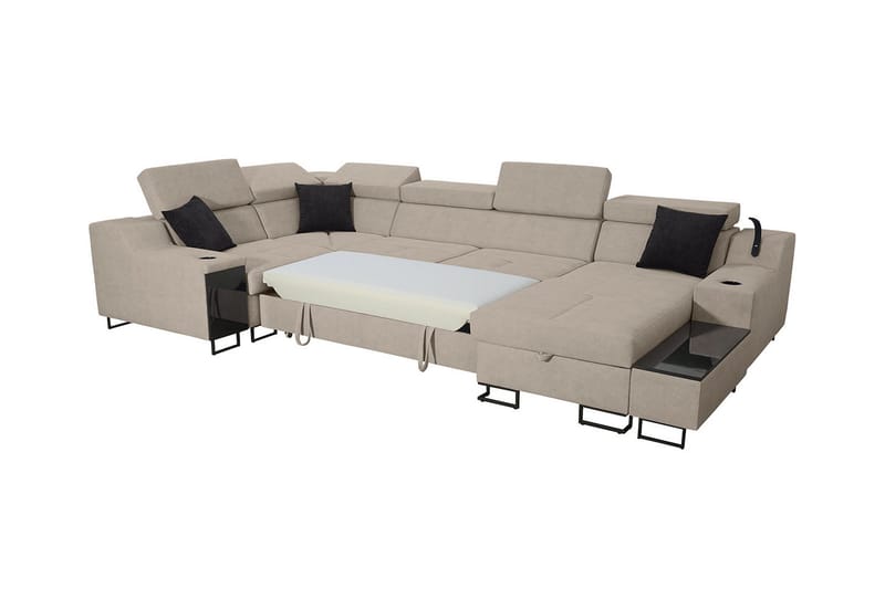 5-Pers. Sovesofa Højre - Beige - Møbler - Sofaer - Sovesofaer