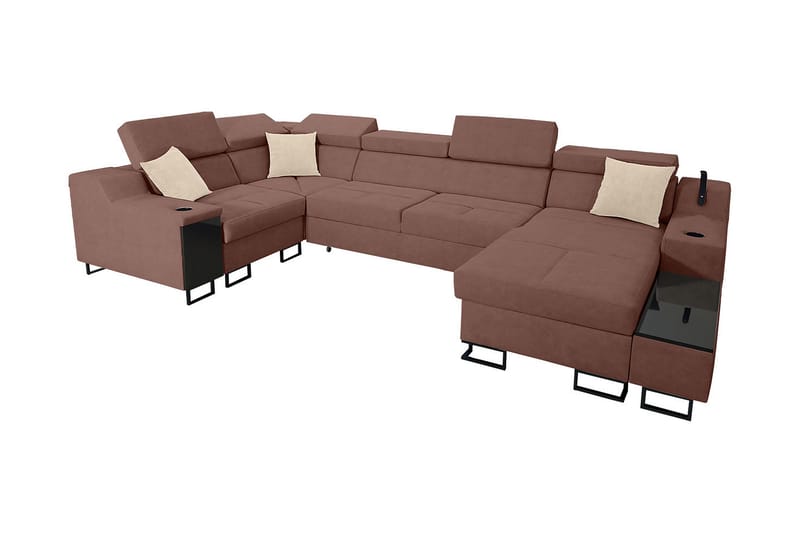 5-Pers. Sovesofa Højre - Lyserød - Møbler - Sofaer - Sovesofaer