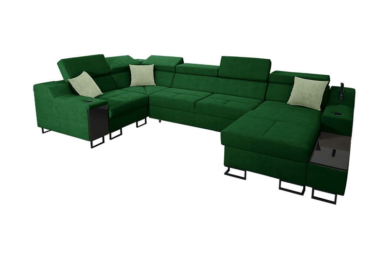5-Pers. Sovesofa Højre - Grøn - Møbler - Sofaer - Sovesofaer