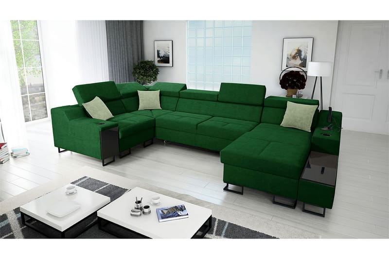 5-Pers. Sovesofa Højre - Grøn - Møbler - Sofaer - Sovesofaer