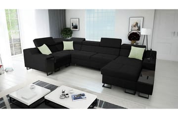 5-Pers. Sovesofa Højre - Sort - Møbler - Sofaer - Sovesofaer