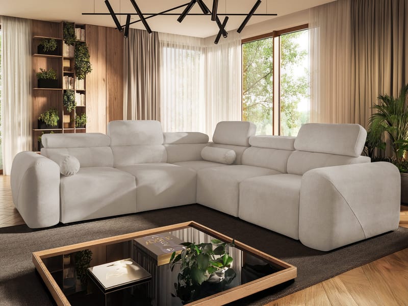 5-personers hjørnesovesofa VOLARE Velo 623 Højrevendt - beige - Møbler - Sofaer - Sovesofaer