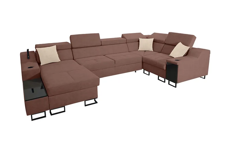 5-Pers. Sovesofa Venstre, Lyserød