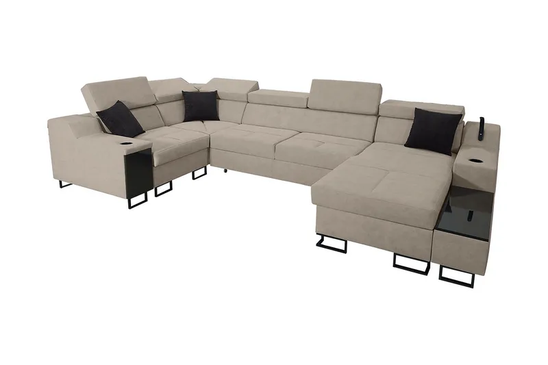 5-Pers. Sovesofa Højre - Beige - Møbler - Sofaer - Sovesofaer