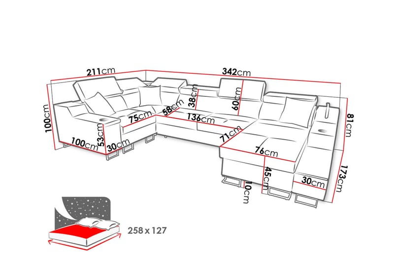 5-Pers. Sovesofa Højre - Grøn - Møbler - Sofaer - Sovesofaer