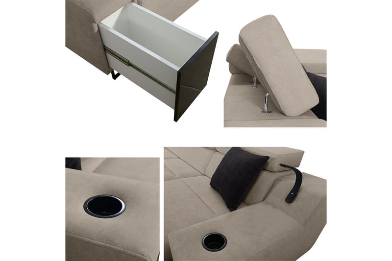 5-Pers. Sovesofa Venstre - Beige - Møbler - Sofaer - Sovesofaer