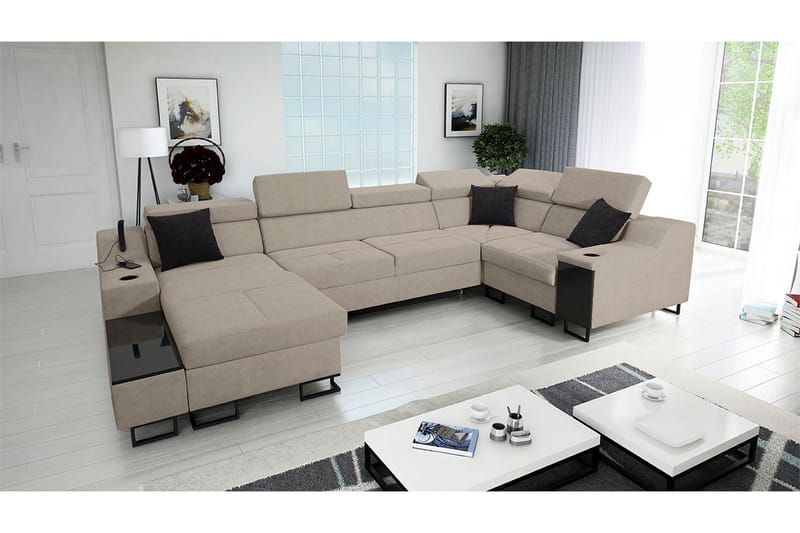 5-Pers. Sovesofa Venstre - Beige - Møbler - Sofaer - Sovesofaer