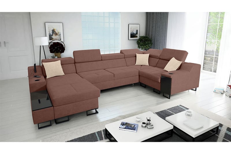 5-Pers. Sovesofa Venstre - Lyserød - Møbler - Sofaer - Sovesofaer