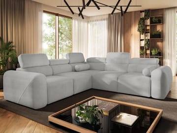 5-personers hjørnesovesofa VOLARE Velo 633 Venstrevendt - lysegrå - Møbler - Sofaer - Sovesofaer
