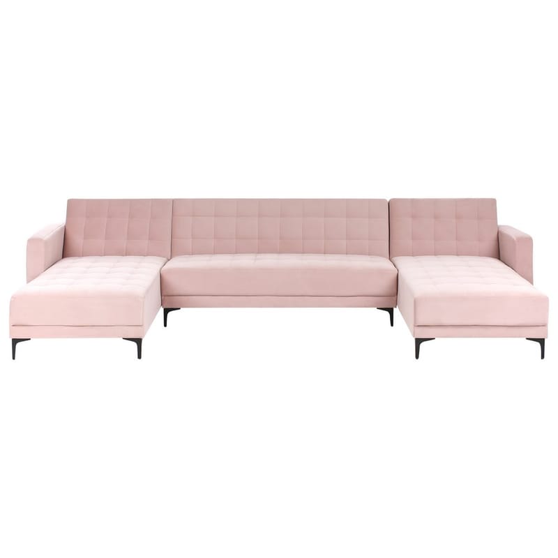 5-personers sovesofa Aberdeen - Rosa, Sort/Fløjl - Møbler - Sofaer - Sovesofaer