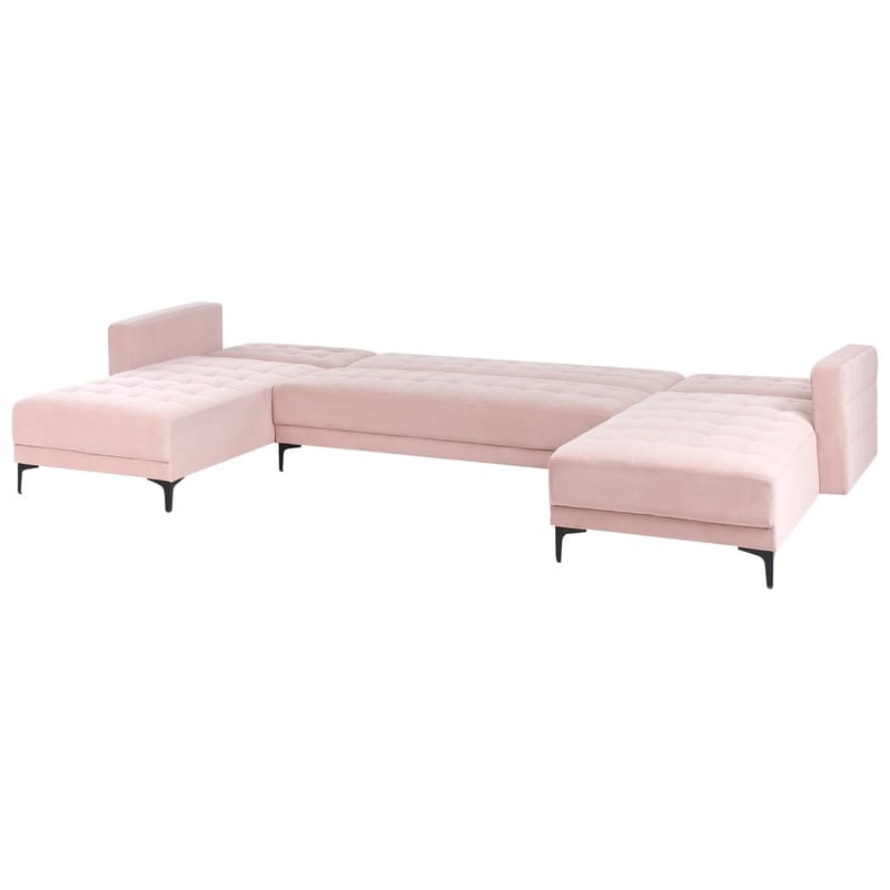 5-personers sovesofa Aberdeen - Rosa, Sort/Fløjl - Møbler - Sofaer - Sovesofaer