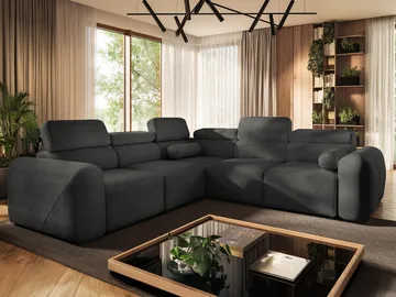 5-personers hjørnesovesofa VOLARE Velo 636 Venstrevendt - sort - Møbler - Sofaer - Sovesofaer