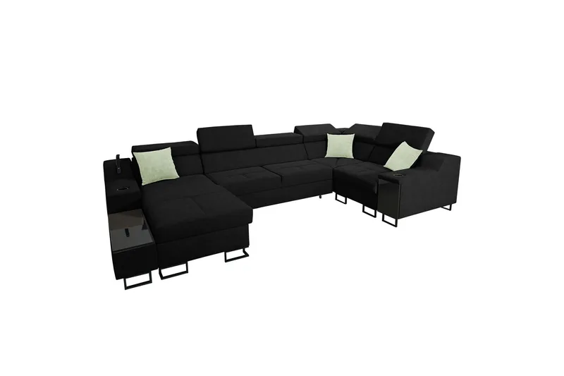 5-Pers. Sovesofa Venstre, Sort
