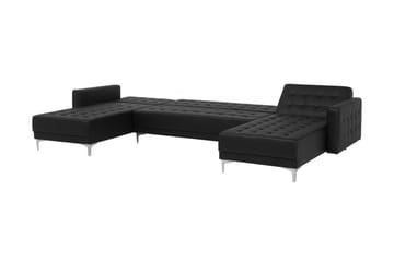 Aberdeen Chaiselongsofa med Fodskammel - Sort - Møbler - Sofaer - Sovesofaer