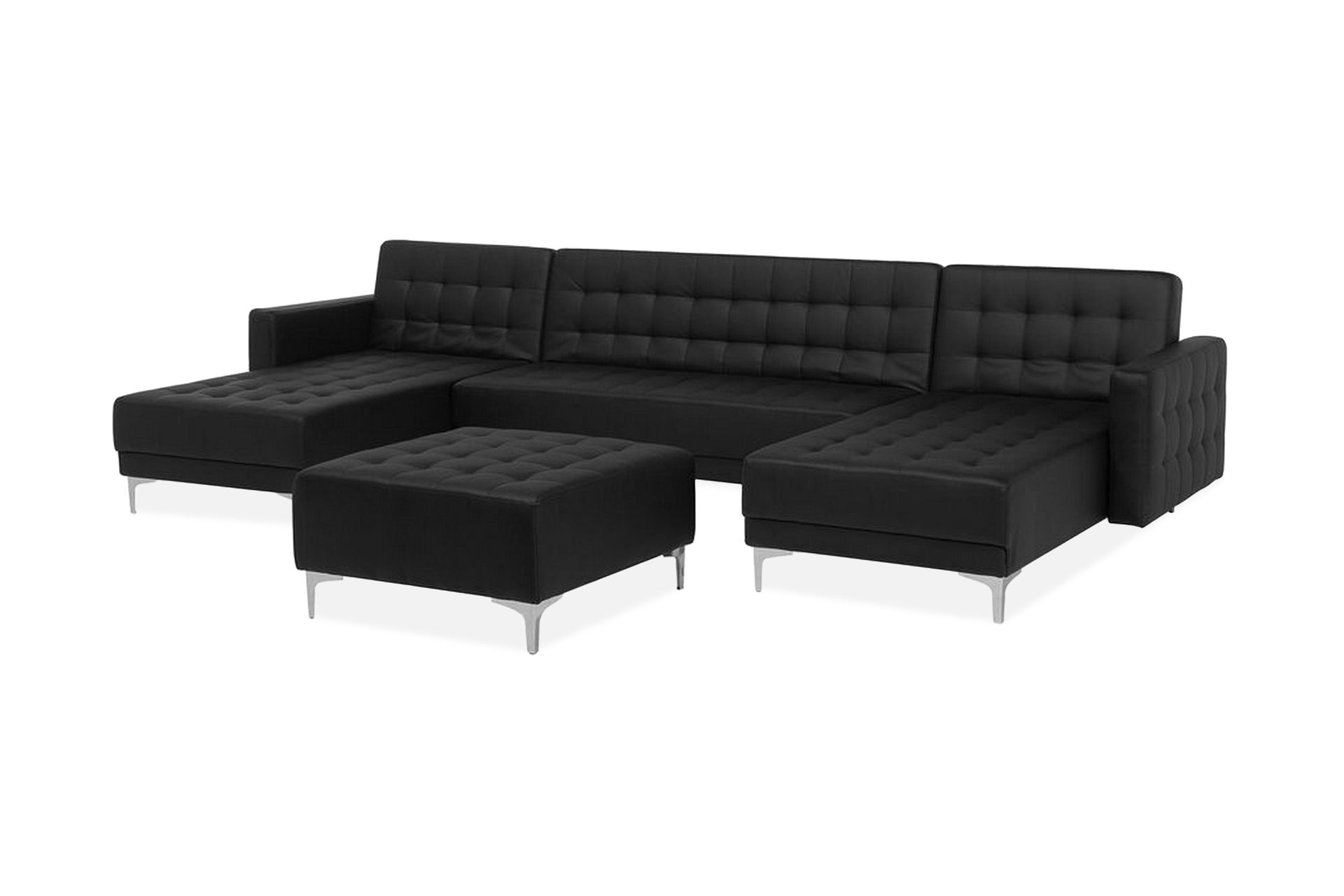 Aberdeen Chaiselongsofa med Fodskammel - Sort - Møbler - Sofaer - Sovesofaer