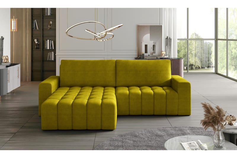 Abonetta Chaiselongsovesofa Venstre - Gul - Møbler - Sofaer - Sovesofaer