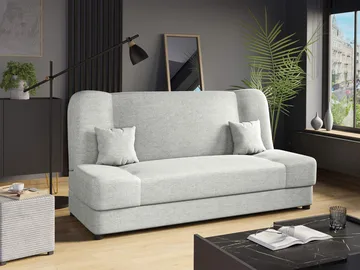 Abron 3-personers Foldbar Sovesofa 116x195 cm med Opbevaring i Stof - Grå - Møbler - Sofaer - Sovesofaer