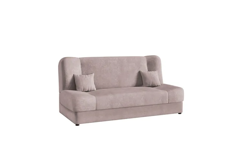 Abron 3-personers Foldbar Sovesofa med Opbevaring i Plys, Rosa