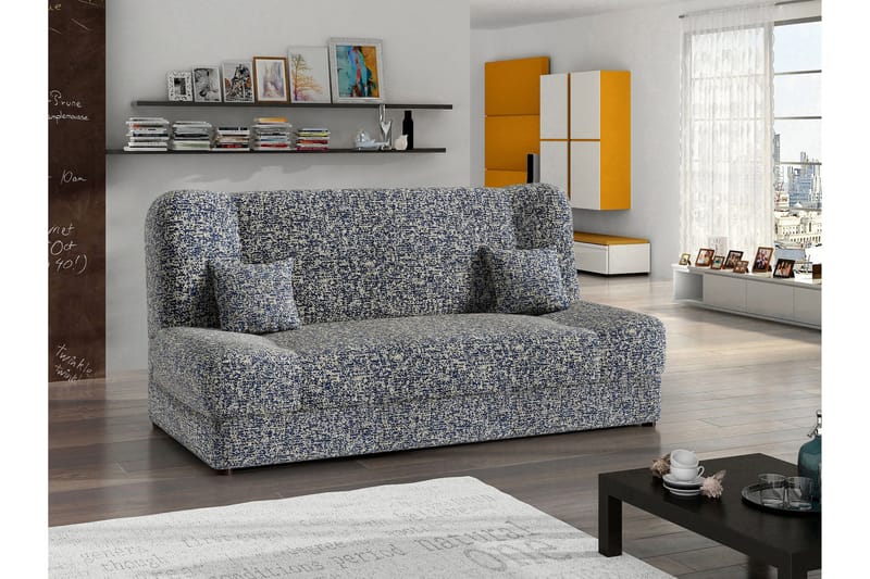 Abron 3-personers Foldbar Sovesofa med Opbevaring i Stof - Marineblå - Møbler - Sofaer - Sovesofaer