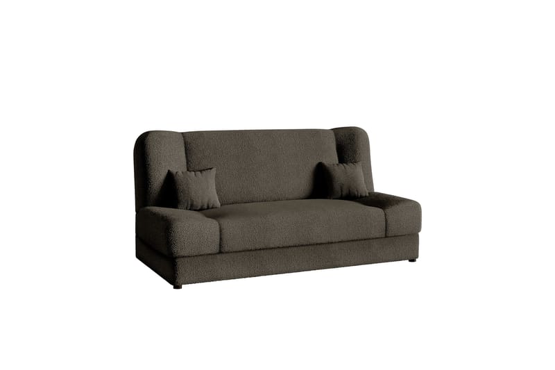 Abron 3-personers Foldbar Sovesofa med Opbevaring i Bouclé, Brun