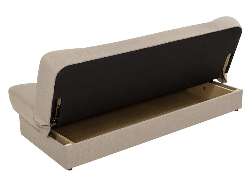 Abron 3-personers Foldbar Sovesofa 116x195 cm med Opbevaring i Stof - Grå - Møbler - Sofaer - Sovesofaer