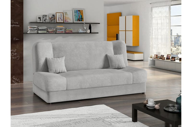 Abron 3-personers Foldbar Sovesofa med Opbevaring i Stof - Grå - Møbler - Sofaer - Sovesofaer