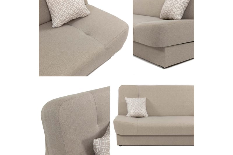 Abron 3-personers Foldbar Sovesofa med Opbevaring i Stof - Grå - Møbler - Sofaer - Sovesofaer