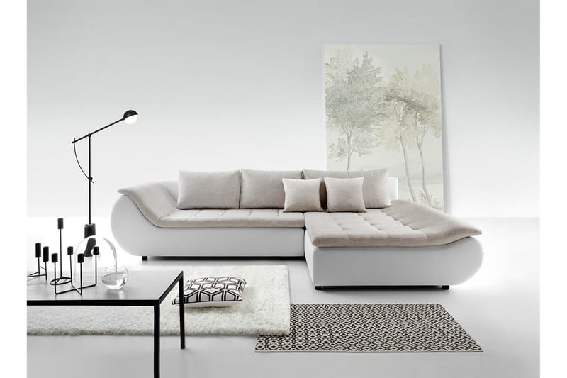 Adeleine L-Sovesofa Venstre - Hvid/Beige - Møbler - Sofaer - Sovesofaer