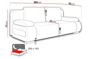 Adelma Sovesofa - Lyserød - Møbler - Sofaer - Sovesofaer