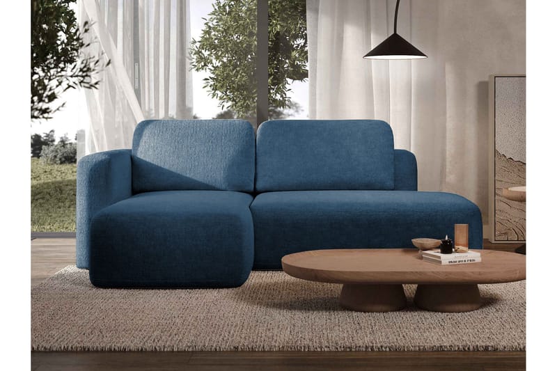 Afir Sovesofa Med 2-Personers Divan - Blå - Møbler - Sofaer - Sovesofaer